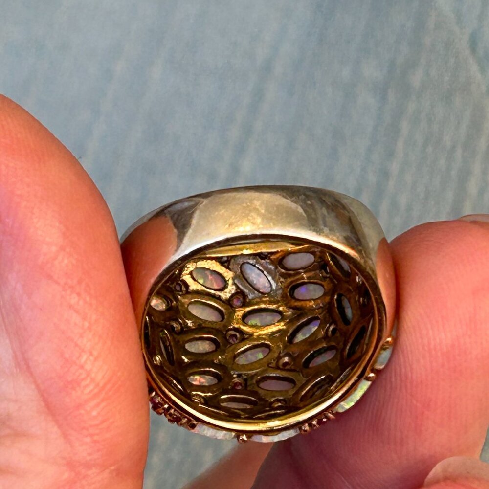 Lab Created Opal Cluster Ring - image 7